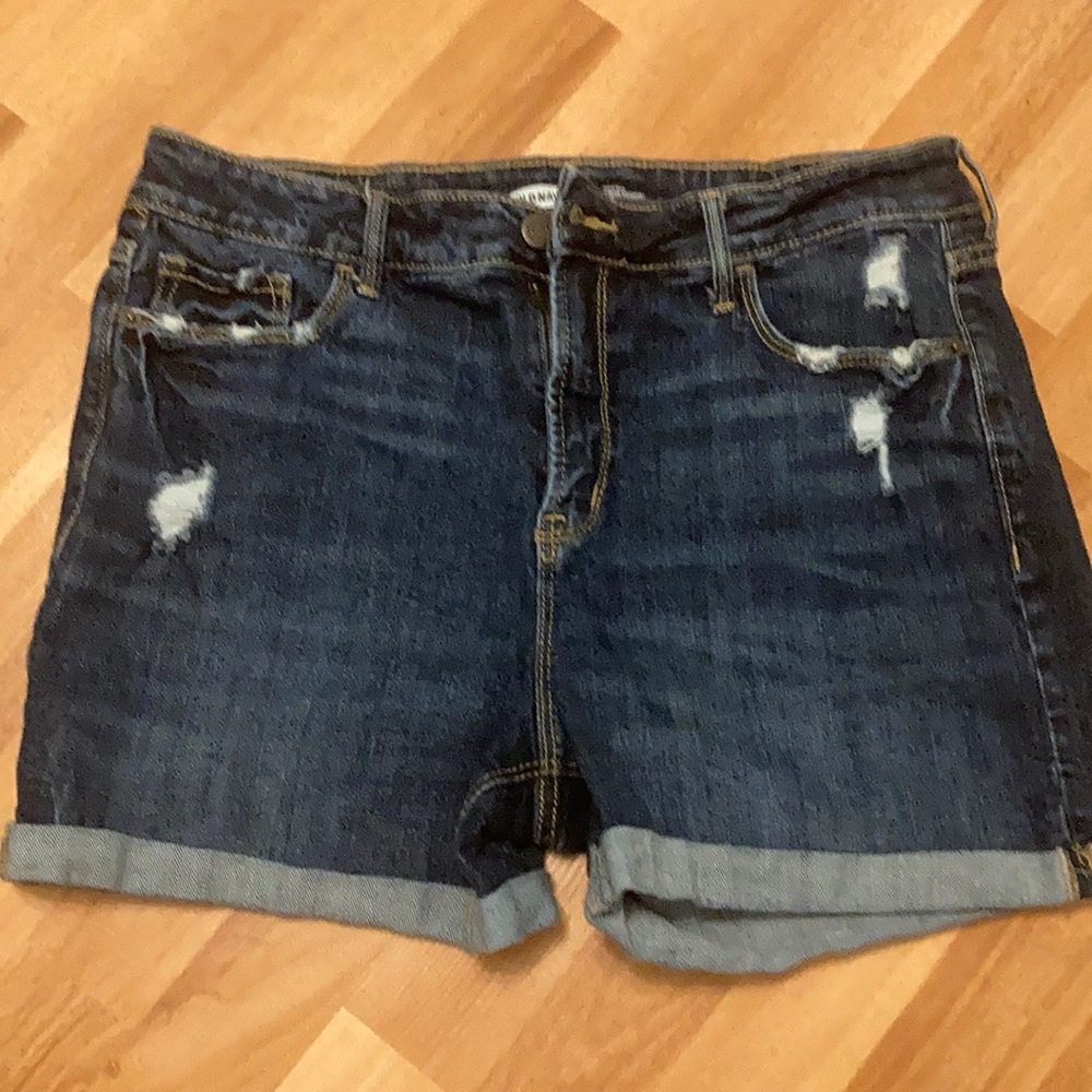 Super high rise distressed old navy Jean shorts